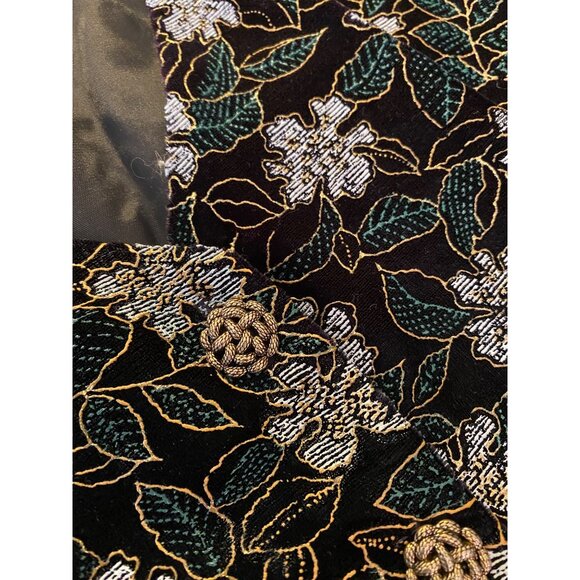 Another Thyme Floral Embroidered Blazer Black Sheer Sleeves Blouse XL - Picture 6 of 9